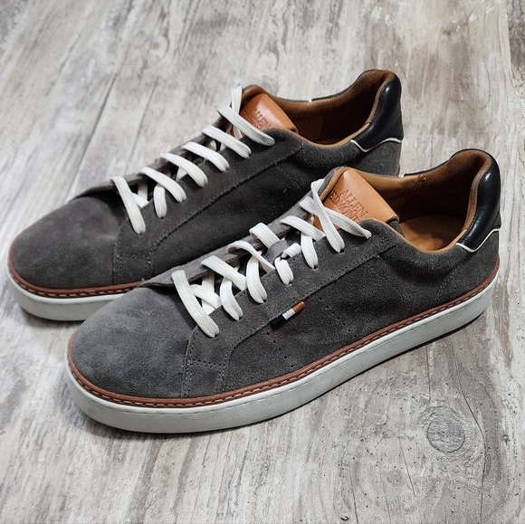 Allen Edmonds "ALPHA" Lace-up Suede Men's Casual Sneakers Grey Size 8 - Picture 2 of 9
